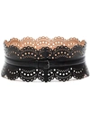 Alaïa Openwork Wide Leather Vienne Corset Belt In Black