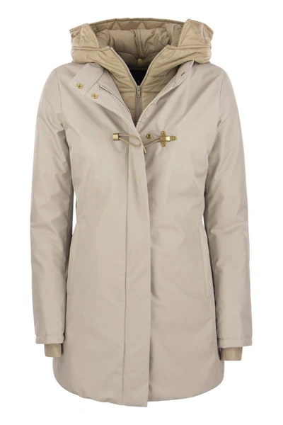 Fay Toggle - Double Front Parka In Cream