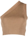 Jacquemus La Maille Ascu Linen-blend Crop Top In Brown