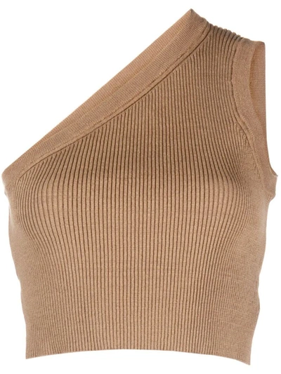 Jacquemus La Maille Ascu Cropped Top In Brown