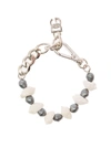 DOLCE & GABBANA SILVER-COLORED BRACELET WITH SHELL AND LOGO CHARM IN BRASS WOMAN