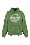 Dsquared2 Ragian Hoodie Sweatshirt With Lettering Print In Green