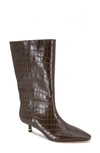 Kenneth Cole Meryl Womens Faux Leather Almond Toe Mid-calf Boots In Dark Brown