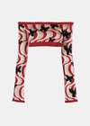 Alessandra Rich Printed Bandeau Cropped Top In Orange