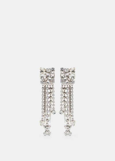 Alessandra Rich Squared Chandelier Earrings In Silver
