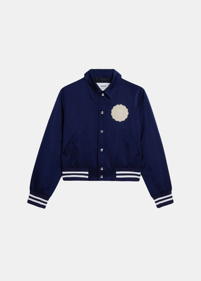 Ami Alexandre Mattiussi Regular Fit Teddy Jacket In Blue