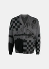 Amiri X Wes Lang Men's Sketch Cardigan Sweater In Grey