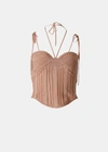 Andreädamo Andreadamo Beige Cutout Tank Top In Nude