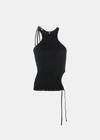 Andreädamo Ribbed Stretch Jersey Tank Top In Black