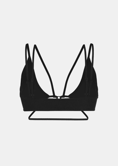 Andreädamo Andreadamo Black Ribbed Jersey Bra