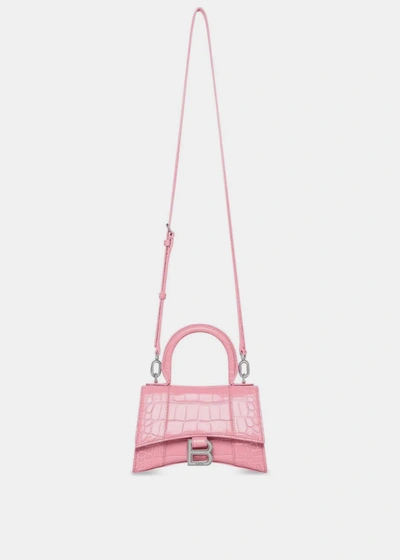 Balenciaga Pink Xs Hourglass Bag In Sweet Pink