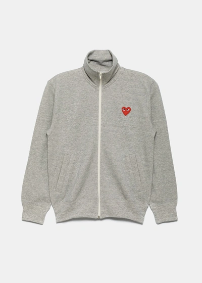 Comme Des Gar?ons Play Comme Des Garcons Play Grey & Red Multi Hearts Track Jacket