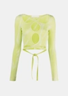 Dion Lee Cut-out Detail Long-sleeve Top In Yellow