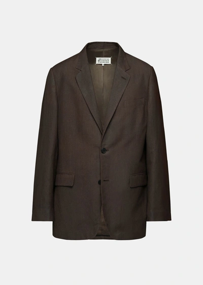 Maison Margiela Single-breasted Blazer In Brown