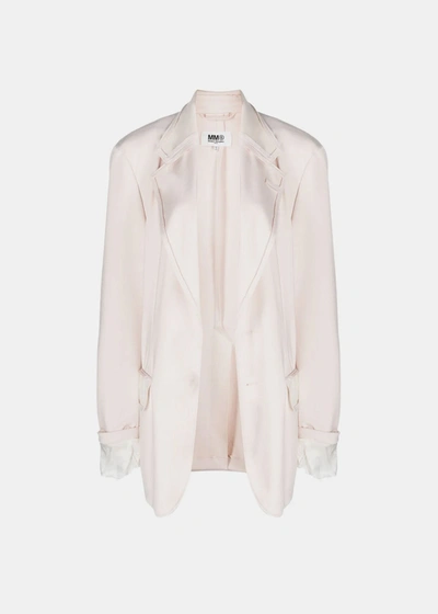 Mm6 Maison Margiela Single Breasted Blazer In Ivory