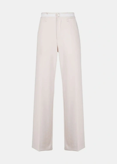 Mm6 Maison Margiela Straight-leg Cotton Trousers In Pink