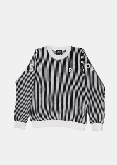 Pearly Gates Gray Crewneck Knit Pullover In White Base