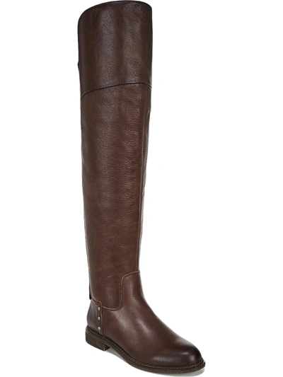Franco Sarto Haleen Womens Leather Wide Calf Knee-high Boots In Brown