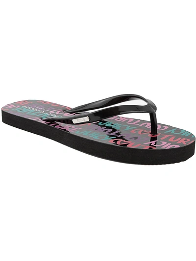 JUICY COUTURE ZAMIA WOMENS PRINTED SLIP ON FLIP-FLOPS