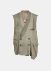 ZIGGY CHEN ZIGGY CHEN OLIVE DOUBLE BREASTED VEST