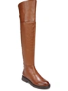 Franco Sarto Haleen Womens Leather Wide Calf Knee-high Boots In Brown