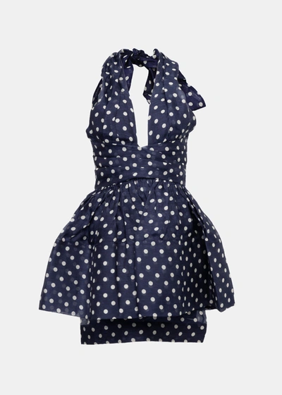 Zimmermann Halterneck High Tide Mini Dress In Navy