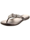 Kenneth Cole Reaction Glam-athon Womens Faux Leather Thong Flip-flops In Grey