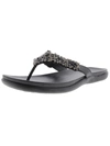 Kenneth Cole Reaction Glam-athon Womens Faux Leather Thong Flip-flops In Black
