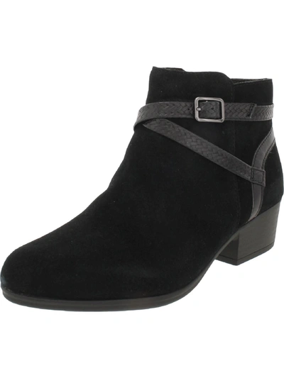 Clarks Adreena Hi Womens Suede Round Toe Ankle Boots In Black