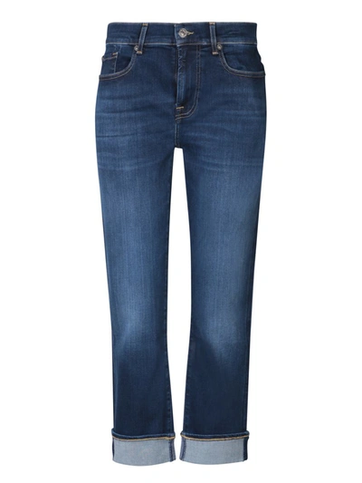 7 For All Mankind Illusion Mid-rise Cropped Jeans In Blue