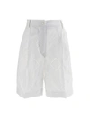 Kiton Embroidered Linen Bermuda Shorts Bermuda And Short White In White