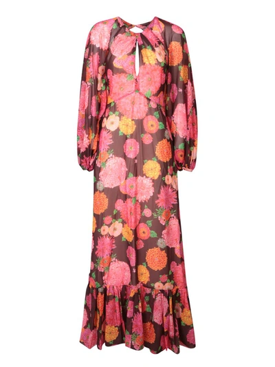 La Doublej Eve Floral-print Chiffon Dress In Multicolor