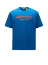 Moncler Genius Logo Cotton Graphic T-shirt In Blue