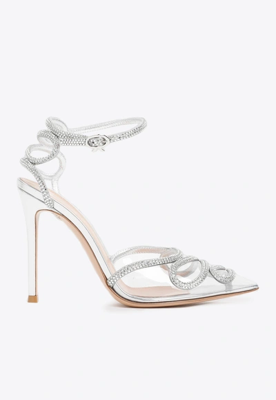Gianvito Rossi 105mm Crystal-embellished Pumps In Silver