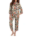 Natori Two-piece Dynasty Printed Pajamas In Black