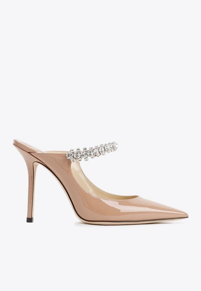 JIMMY CHOO BING 100 MULES IN PATENT LEATHER