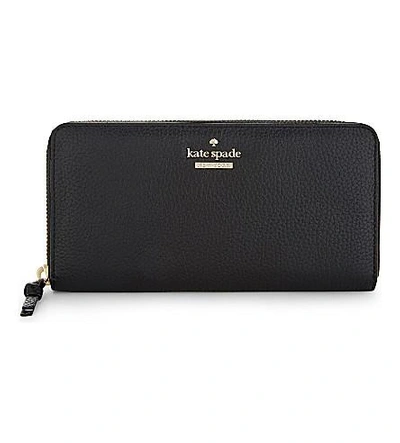 Kate Spade Leather Jackson Street Lacey Wallet In Black/gold