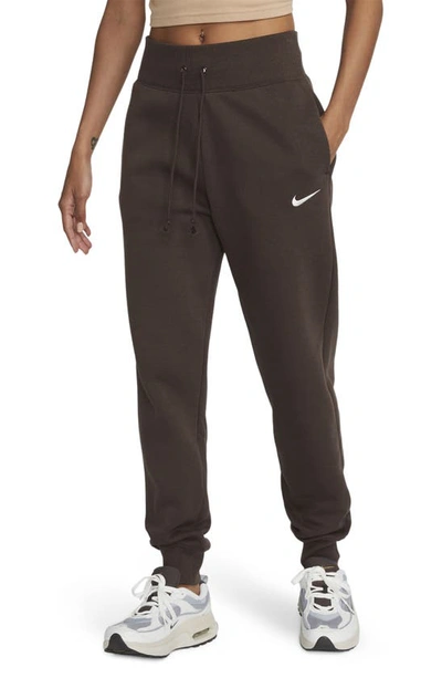 Nike Sportswear Phoenix Fleece Sweatpants In Baroque Brown/ Sail
