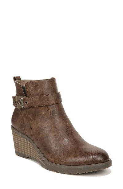 Dr. Scholl's Camille Buckle Strap Wedge Boot In Brown