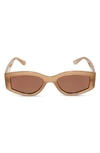 Diff 55mm Kai Slim Sunglasses In Milky Light Brown/ Brown Lens