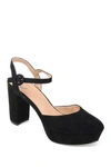 Journee Collection Womens Roslynn Almond Toe High Block Heel Pumps In Black