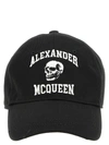 Alexander Mcqueen Embroidered Cotton-twill Baseball Cap In White/black