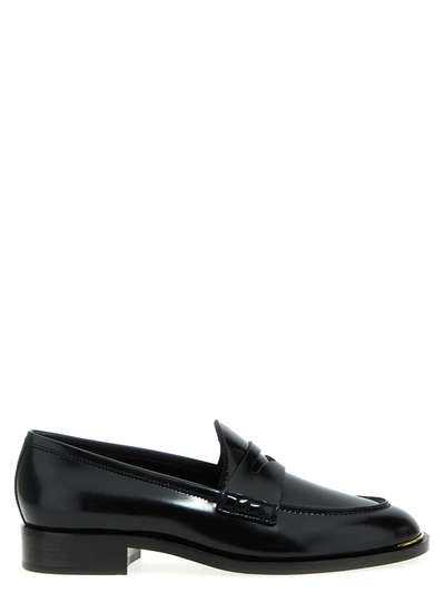 Giuseppe Zanotti Calfskin Leather Penny Loafers In Black
