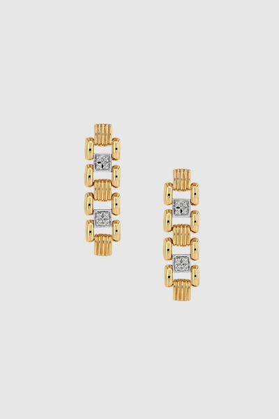Anine Bing Brick Link Earrings In 14k Gold