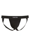 Tom Ford Cotton Blend Regular Fit Jock Strap In Black