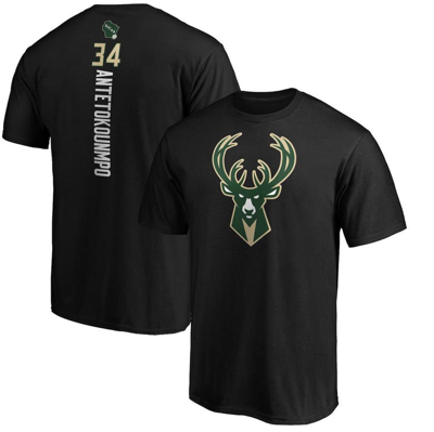 Fanatics Branded Giannis Antetokounmpo Black Milwaukee Bucks Team Playmaker Name & Number T-shirt