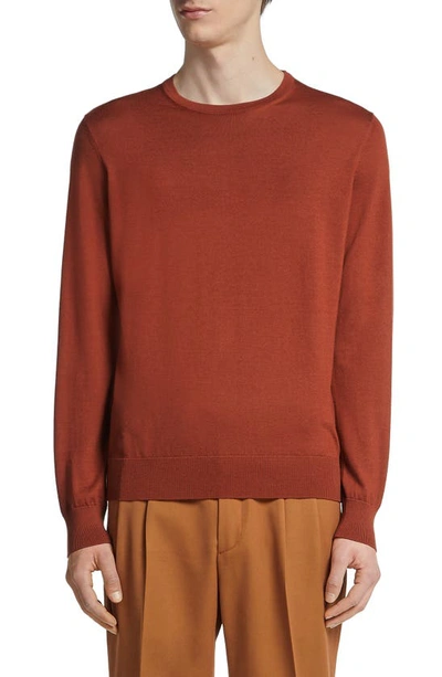 Zegna Cashseta Sweater In Dark Orange