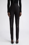 ALEXANDER MCQUEEN ZIP DETAIL WOOL STRAIGHT LEG PANTS