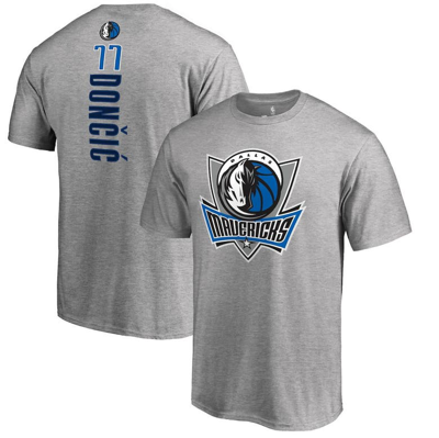 Fanatics Branded Luka Doncic Heather Gray Dallas Mavericks Backer T-shirt