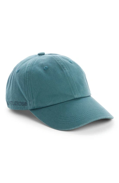 Acne Studios Carliy Logo Cotton Twill Baseball Cap In Green